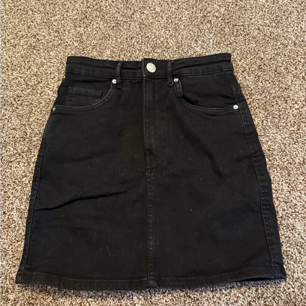 Zara Black Denim Skirt